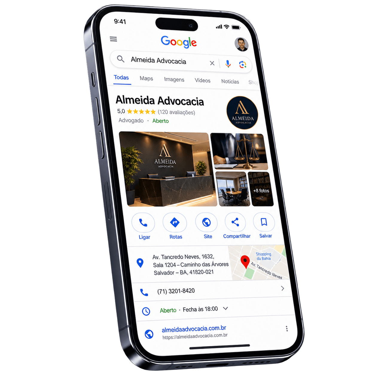 Mockup de busca no Google